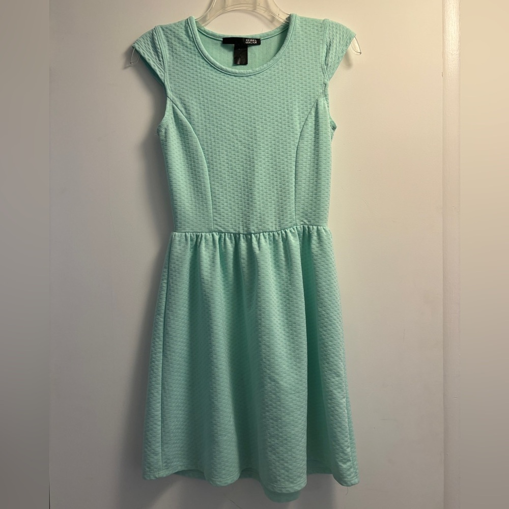 Women’s Medium Mint Green A Line Textured Dresss